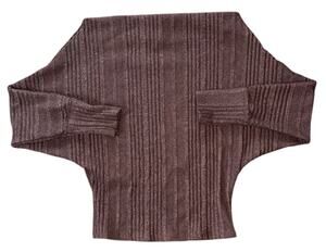 BKE Boat Neck Dolman Sleeve Fitted Hem Rust Brown Top Small